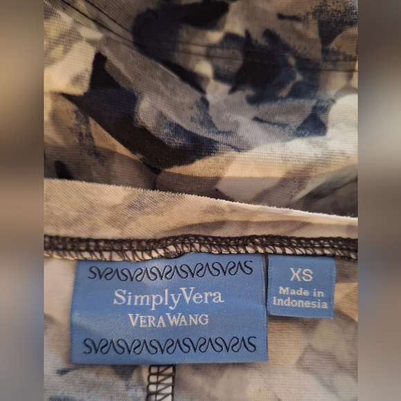 ♠️SIMPLY VERA women's long sleeve pull-over dress. Blue floral print. Size XS - Picture 7 of 8